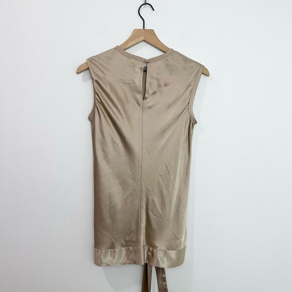 Helmut Lang Hem Drape Tie Tank Top Butter Gold Tan size Small - Picture 5 of 8